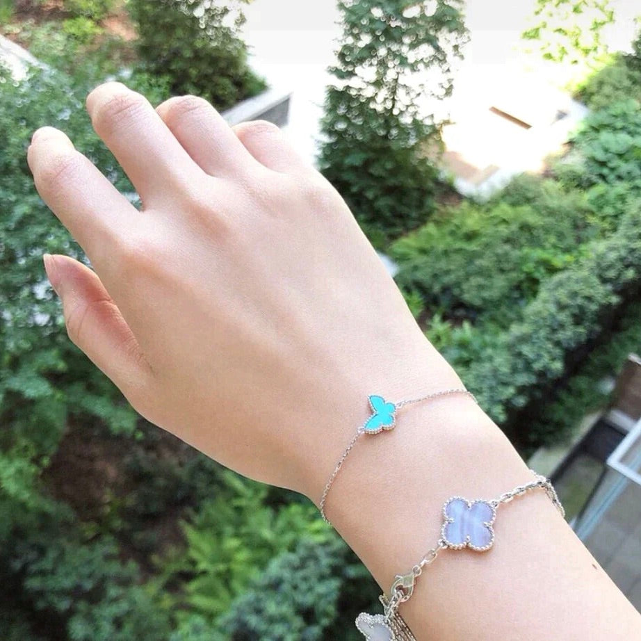 [LUXE] BUTTERFLY TURQUOISE BUTTERFLY BRACELET SILVER