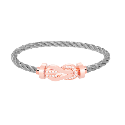 [LUXE]CHANCE LARGE 8 FIGURE BUCKLE HALF DIAMOND BRACELET ROSE GOLD