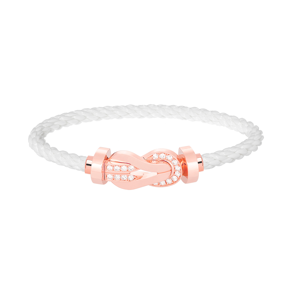 [LUXE]CHANCE LARGE 8 FIGURE BUCKLE HALF DIAMOND BRACELET ROSE GOLD