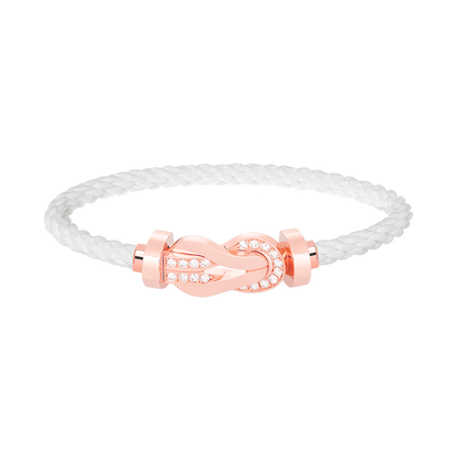 [LUXE]CHANCE LARGE 8 FIGURE BUCKLE HALF DIAMOND BRACELET ROSE GOLD