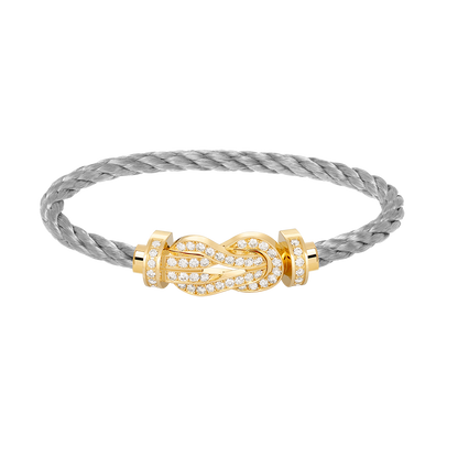 [LUXE]CHANCE LARGE 8 FIGURE BUCKLE FULLDIAMOND BRACELET GOLD