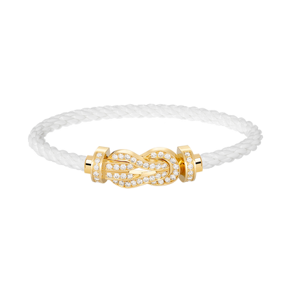 [LUXE]CHANCE LARGE 8 FIGURE BUCKLE FULLDIAMOND BRACELET GOLD