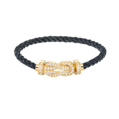 [LUXE]CHANCE LARGE 8 FIGURE BUCKLE FULLDIAMOND BRACELET GOLD