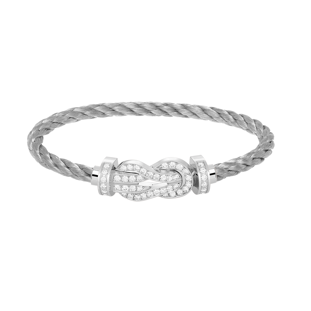 [LUXE]CHANCE LARGE 8 FIGURE BUCKLE FULL DIAMOND BRACELET SILVER