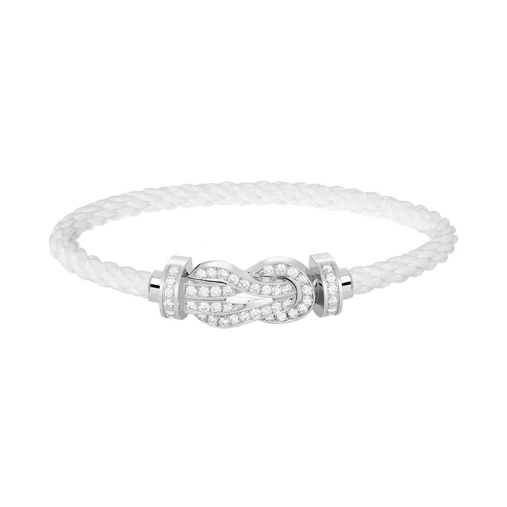 [LUXE]CHANCE LARGE 8 FIGURE BUCKLE FULL DIAMOND BRACELET SILVER