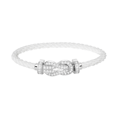 [LUXE]CHANCE LARGE 8 FIGURE BUCKLE FULL DIAMOND BRACELET SILVER