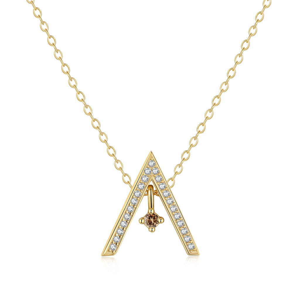 [LUXE]Sparkling "A" Shape Necklace