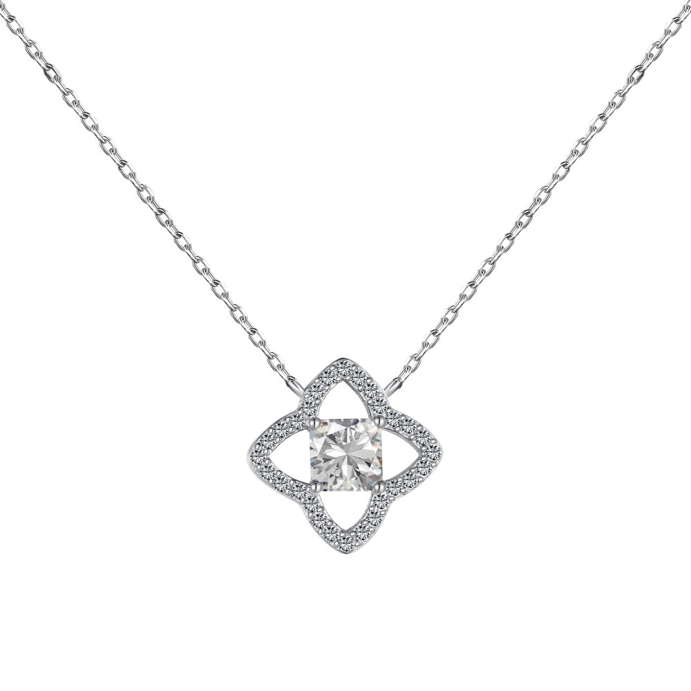 [LUXE]Exquisite Flower Shape Princess Cut Necklace