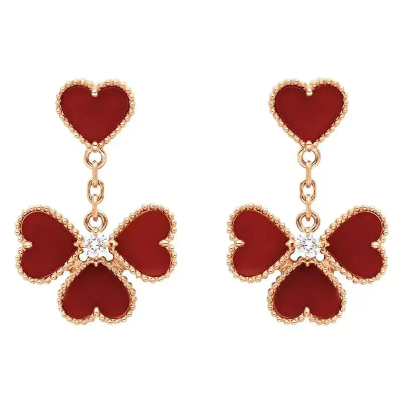 [LUXE] SWEET CLOVER CARNELIAN EARRINGS