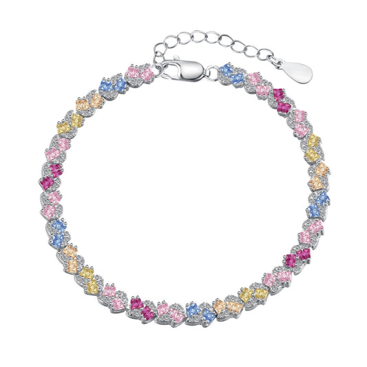 [LUXE]Ornate Colorful Flower Shape Party Bracelet