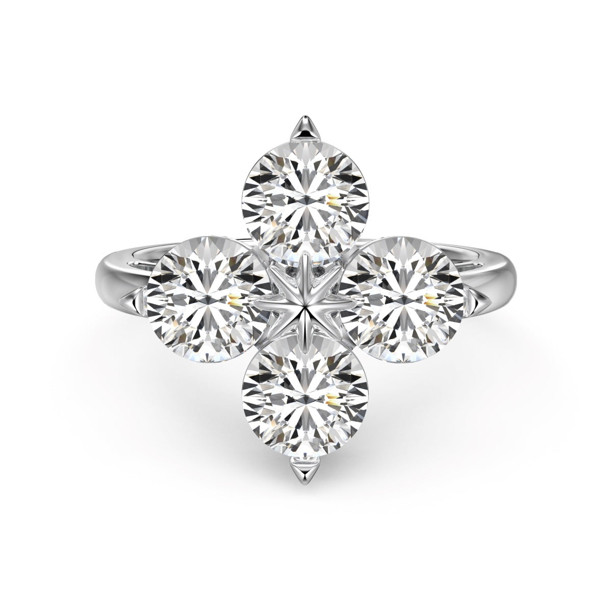 [LUXE]Four-Leaf Clover Eight-Pointed Star Ring