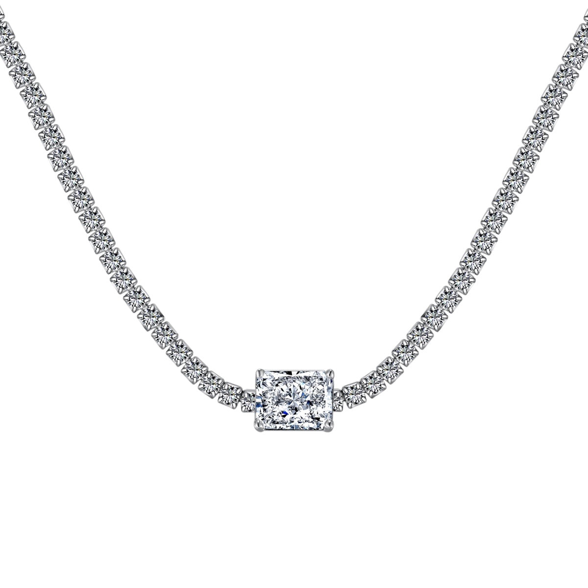 [LUXE]2.0 carat Ornate Emerald Cut Necklace