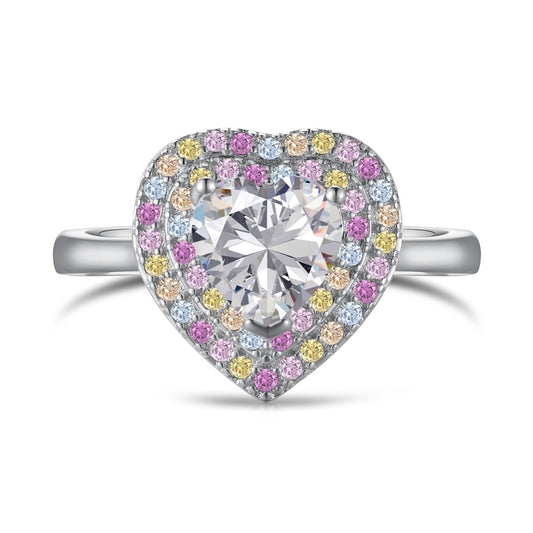 [LUXE]Delicate Ebullient Heart Shape Wedding Ring