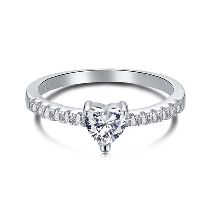 [LUXE]0.5 Carat CaratEternity Charming Heart Shape Lover Ring