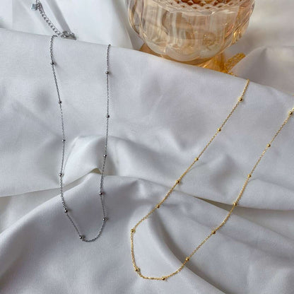 [LUXE]Small Bead Clavicle Chain Simple Necklace