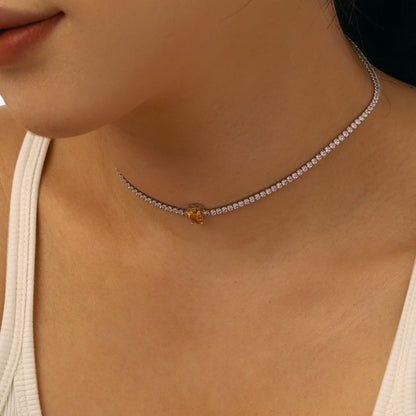 [LUXE]1.0 carat Unique Pear Cut Tennis Necklace