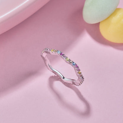 [LUXE]Dainty Colorful Round Cut Party Ring