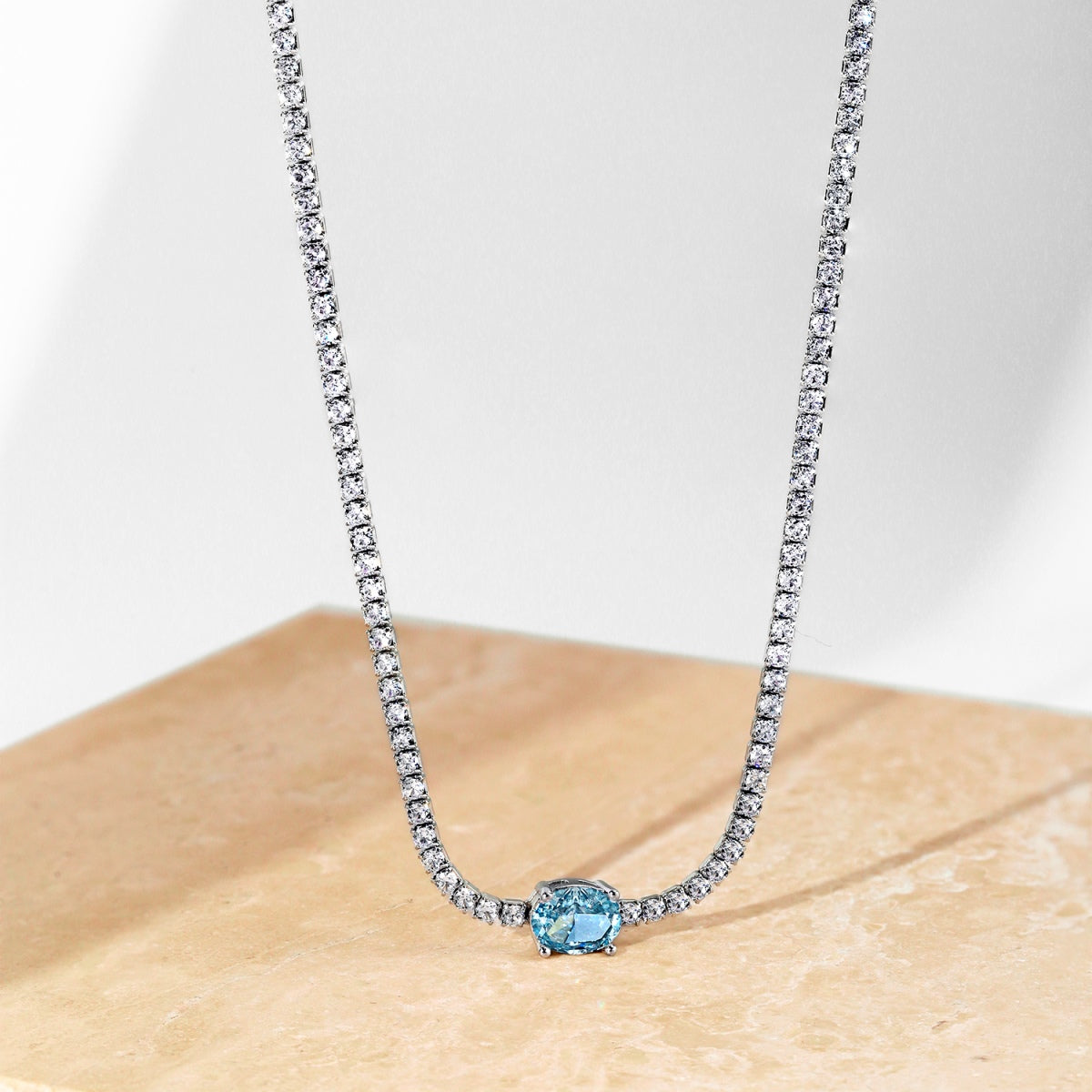 [LUXE]1.0 Carat Shining Oval Cut Necklace