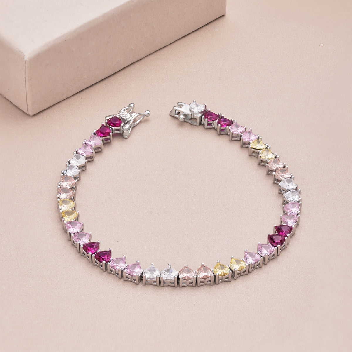 [LUXE]Luxurious Colorful Romantic Heart Shape Lover Bracelet