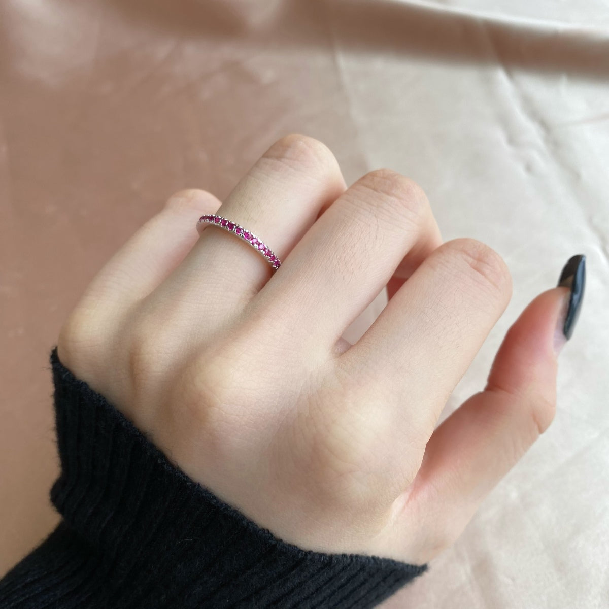 [LUXE]Delicate Sparkling Round Cut Daily Ring