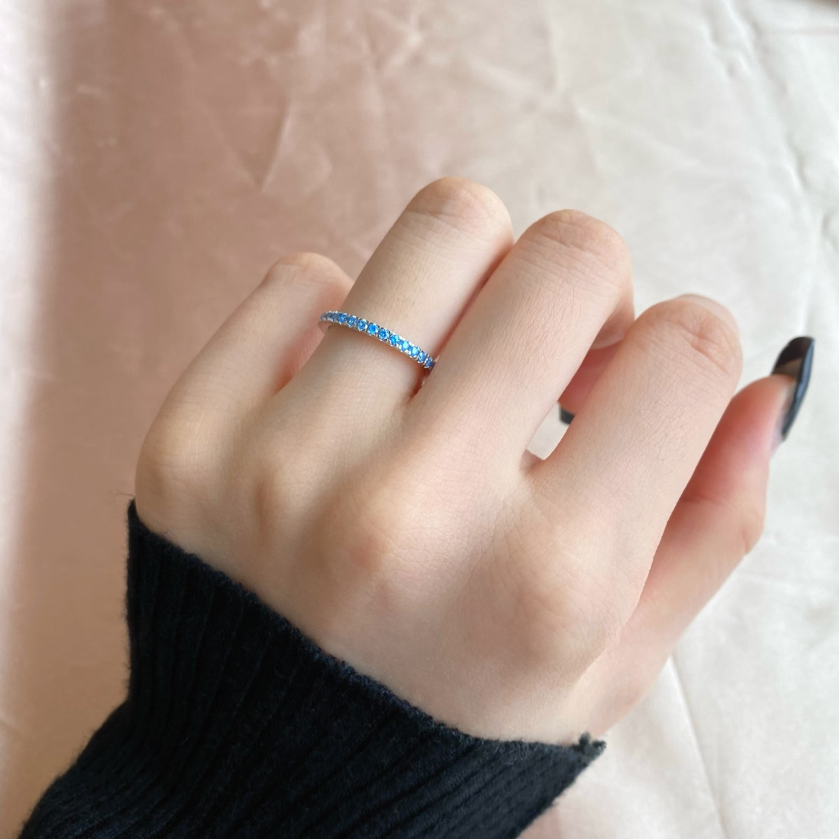 [LUXE]Delicate Sparkling Round Cut Daily Ring