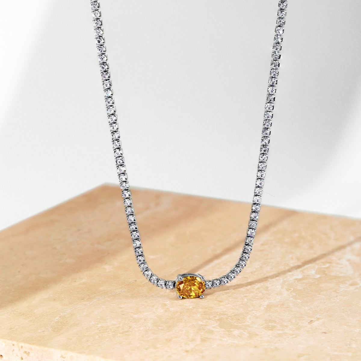 [LUXE]1.0 Carat Shining Oval Cut Necklace