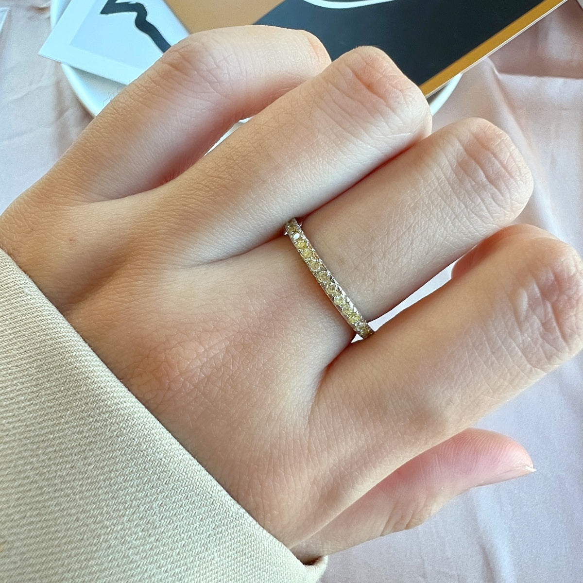 [LUXE]Delicate Sparkling Round Cut Daily Ring