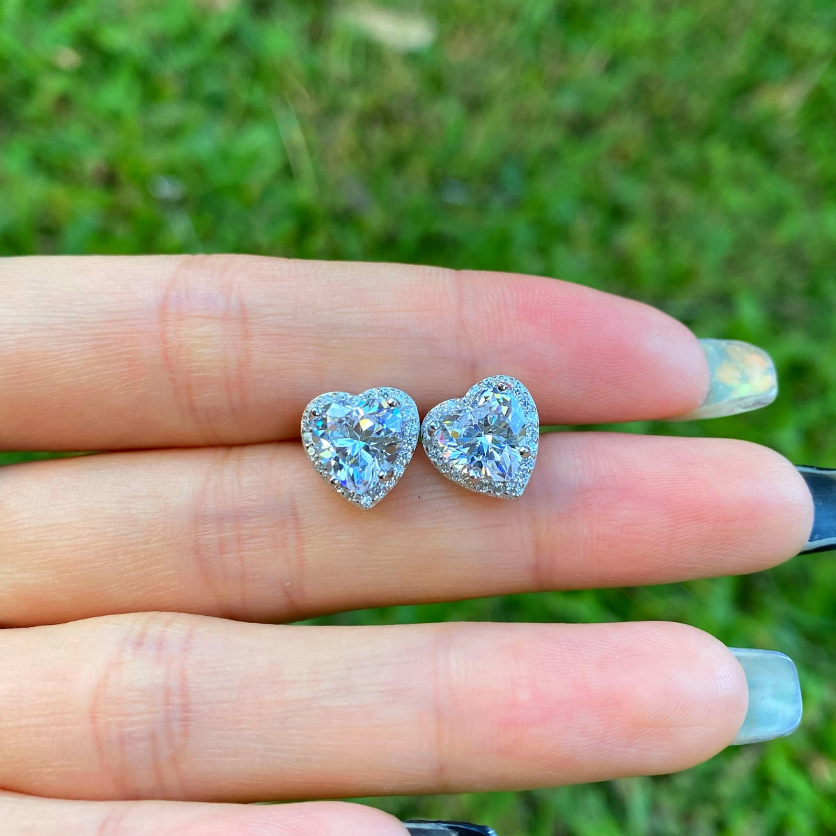 [LUXE]Sparkling Heart Shape Lover Earrings