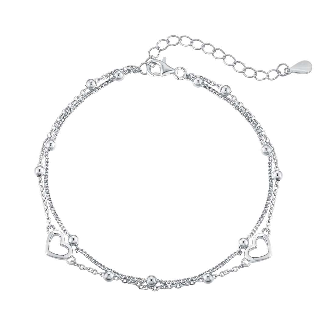 [LUXE]Dainty Double Layer Love Heart Bracelet