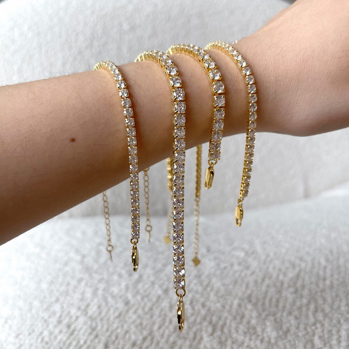 [LUXE]Sparkling Radiant Princess Cut Tennis Bracelet