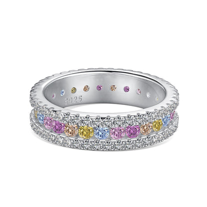 [LUXE]Delicate Colorful Round Cut Daily Ring