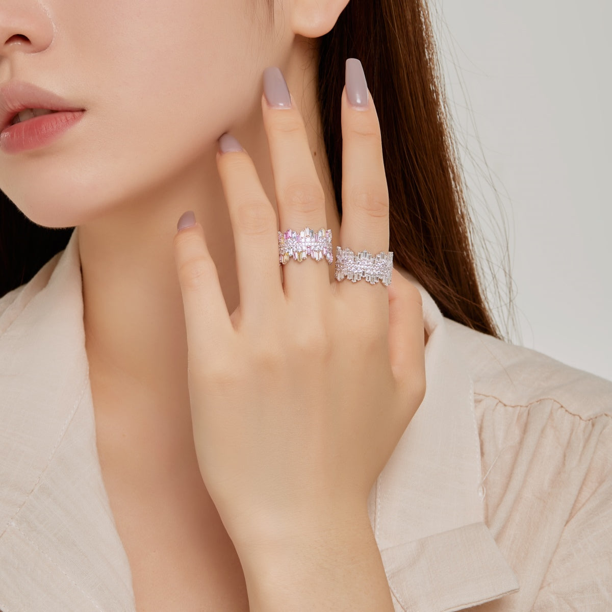 [LUXE]Luxurious Colorful Radiant Cut Daily Ring