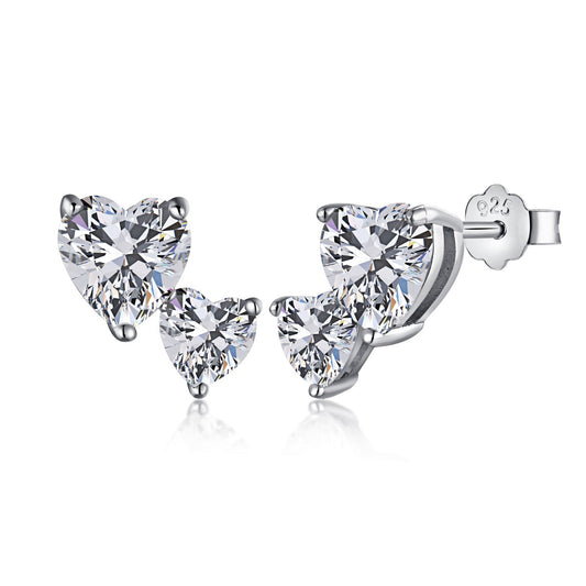 [LUXE]Double Heart-Shape Classic Princess Style Earrings