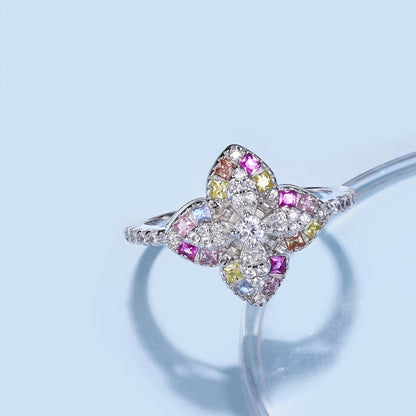 [LUXE]Luxurious Colorful Flower Shape Banquet Ring