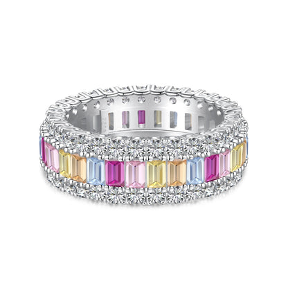 [LUXE]Dainty Colorful Radiant Cut Daily Ring