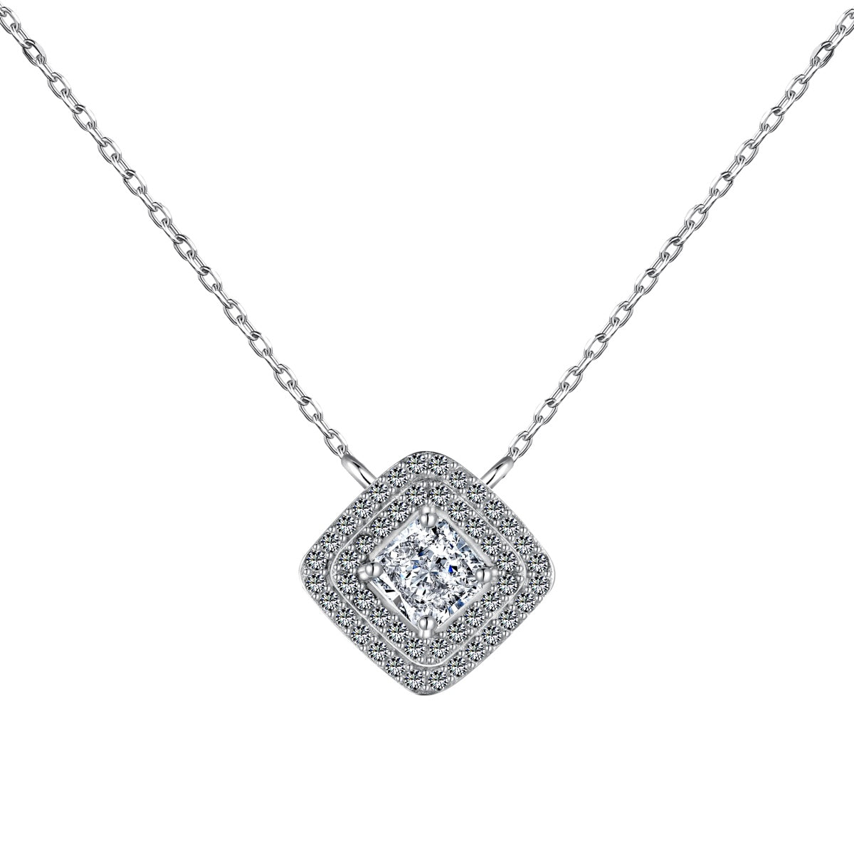 [LUXE]Sparkling Asscher Cut Necklace