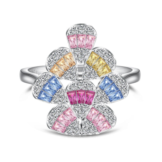 [LUXE]Sparkling Colorful Water Drop Shape Daily Ring