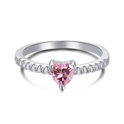 [LUXE]0.5 Carat CaratEternity Charming Heart Shape Lover Ring