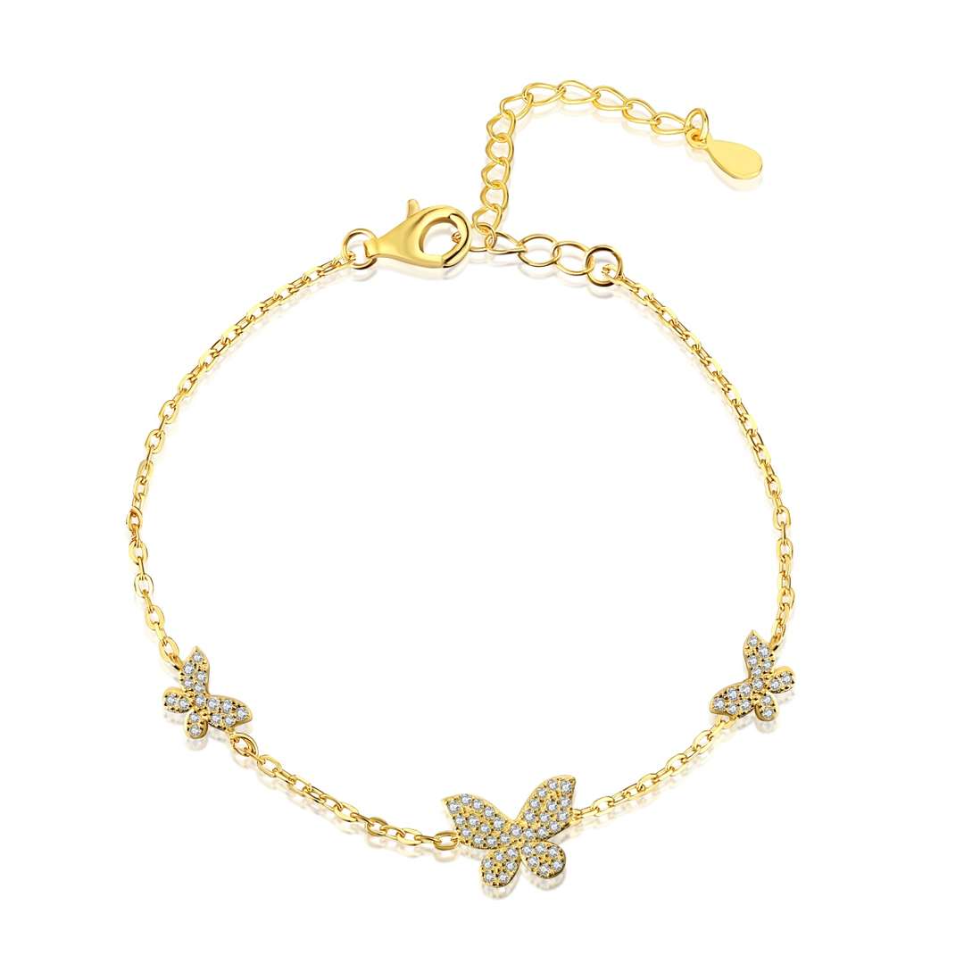 [LUXE]Delicate Butterfly Pendant Bracelet