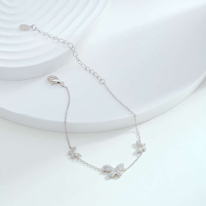 [LUXE]Delicate Butterfly Pendant Bracelet