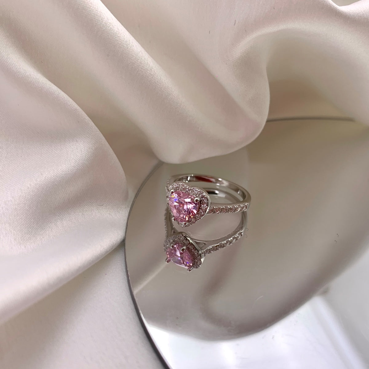 [LUXE]Eternity Splashy Romantic Heart Shape Lover Ring