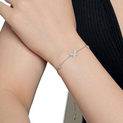 [LUXE]Delicate Butterfly Pendant Bracelet