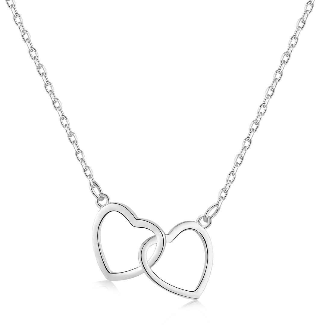 [LUXE]Sterling Silver Love Double Ring Necklace