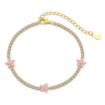 [LUXE]Sparkling Flower Shape Tennis Bracelet