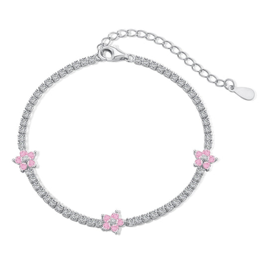 [LUXE]Sparkling Flower Shape Tennis Bracelet