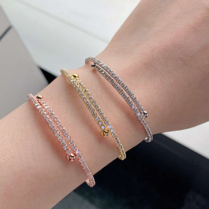 [LUXE]Row of Diamonds Round Fashion Bracelet