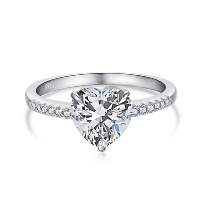 [LUXE]2.0 Carat Dazzling Lustrous Heart Cut Lover Ring