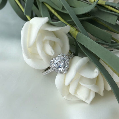 [LUXE]Eternity Splashy Romantic Heart Shape Lover Ring