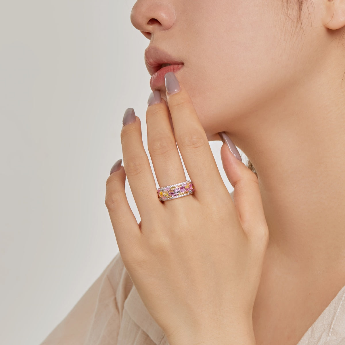 [LUXE]Radiant Colorful Radiant Cut Daily Ring