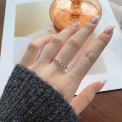 [LUXE]Exquisite Colorful Round Cut Tennis Ring